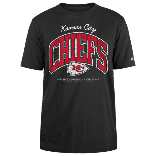 

New Era Mens New Era Chiefs Crackle T-Shirt - Mens Black/Black Size S