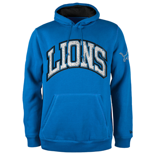 

New Era Mens New Era Lions Chenille Hoodie - Mens Blue/Blue Size XL
