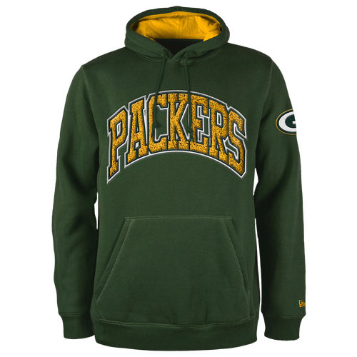 

New Era Mens New Era Packers Chenille Hoodie - Mens Green/Green Size L