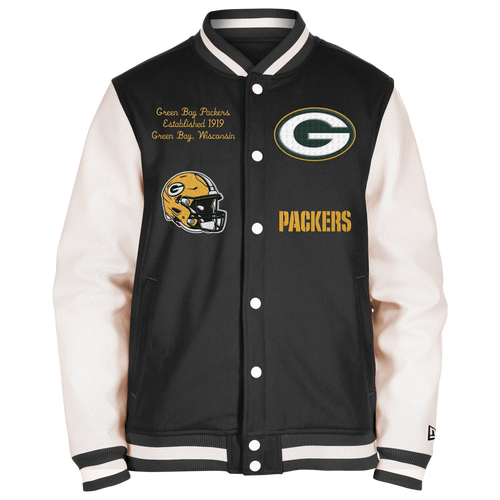 

New Era Mens New Era Packers Chenille Varsity Jacket - Mens Green/Green Size M