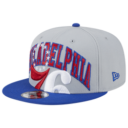 Men's - New Era 76ers Tip-Off Snapback - Gray/Blue