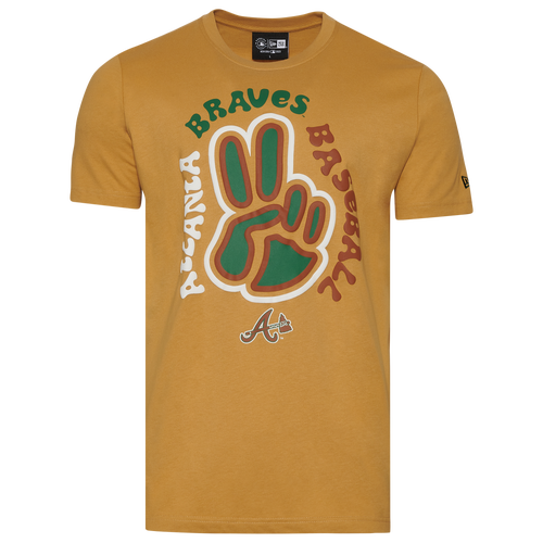 

New Era Mens Atlanta Braves New Era Braves Camp T-Shirt - Mens Brown/Brown Size L