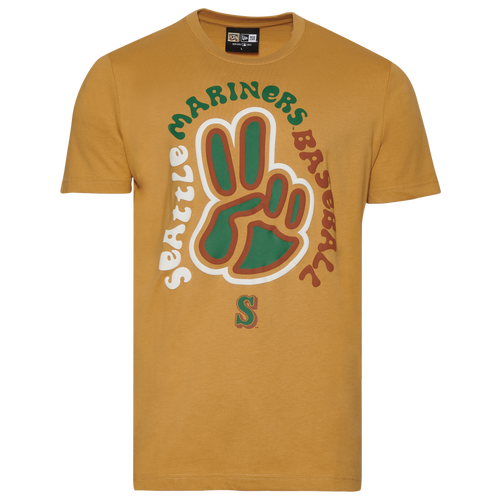 

New Era Mens Seattle Mariners New Era Mariners Camp T-Shirt - Mens Brown/Brown Size XL