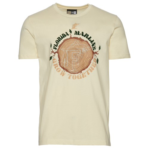 

New Era Mens Miami Marlins New Era Marlins Camp T-Shirt - Mens Chalk White/Chalk White Size XL