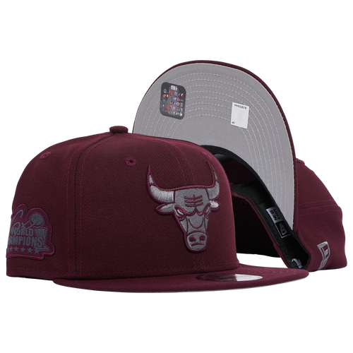 

New Era Mens Chicago Bulls New Era Bulls Retro Hook 5 BURG Snapback - Mens Maroon/Gray Size One Size