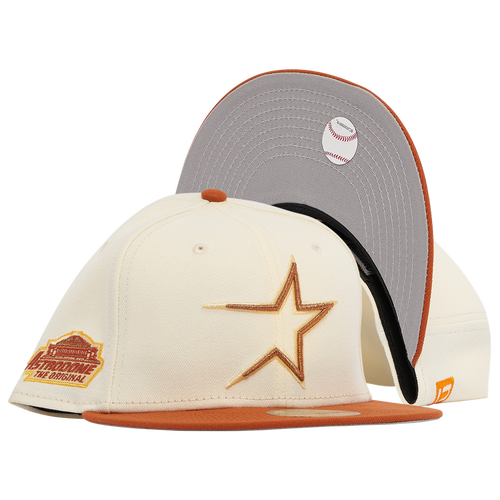 

New Era Mens Houston Astros New Era Astros Two Tone City Icon Fitted Cap - Mens White/Brown Size 7