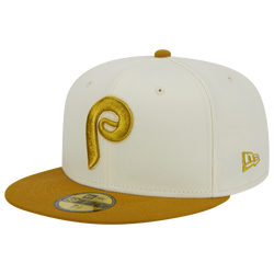 Men's - New Era Phillies Two Tone City Icon Fitted Cap - White/Gold
