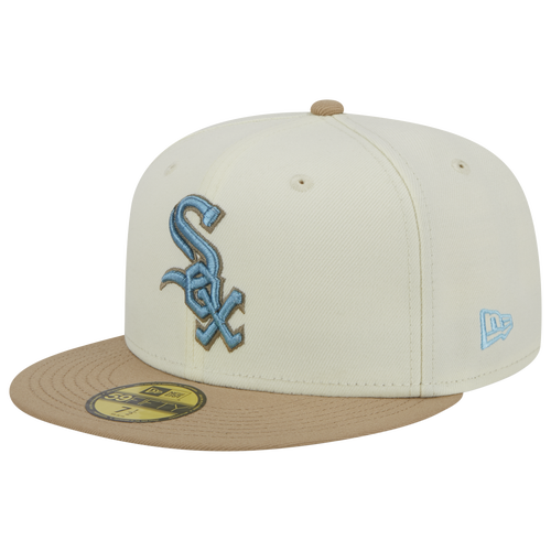 

New Era Mens Chicago White Sox New Era White Sox Two Tone City Icon Fitted Cap - Mens White/Tan Size 7