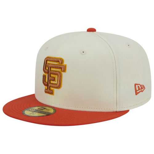 

New Era Mens San Francisco Giants New Era Giants Two Tone City Icon Fitted Cap - Mens White/Brown Size 7
