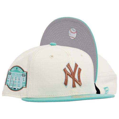 

New Era Mens New York Yankees New Era Yankees Two Tone City Icon Fitted Cap - Mens White/Teal Size 7