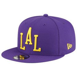 Men's - New Era Lakers City Edition 23 Snapback Cap - Purple/Yellow