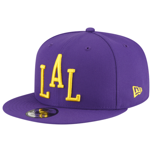 Shop New Era Mens Los Angeles Lakers  Lakers City Edition 23 Snapback Cap In Purple/yellow