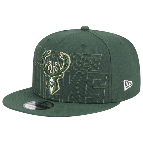 

New Era Mens Milwaukee Bucks New Era Bucks Draft '23 Snapback - Mens Green/White Size One Size