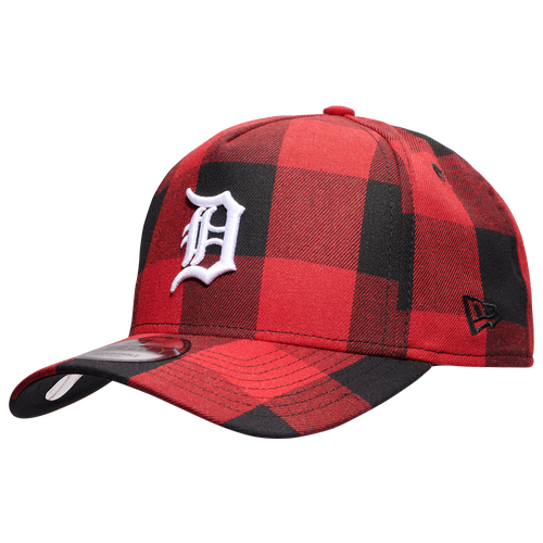 

New Era Mens Detroit Tigers New Era Tigers Buffalo Plaid 9Forty Snapback - Mens Red/Black/White Size One Size