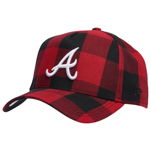 

New Era Mens Atlanta Braves New Era Braves Buffalo Plaid 9Forty Snapback - Mens Red/Black/White Size One Size