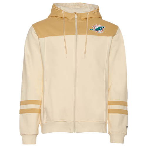 

New Era Mens Miami Dolphins New Era Dolphins Tag Full-Zip Hoodie - Mens Wheat Size S