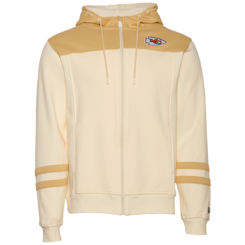 

New Era Mens Kansas City Chiefs New Era Chiefs Tag Full-Zip Hoodie - Mens Wheat Size M