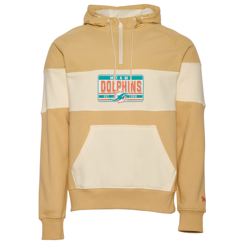 

New Era Mens Miami Dolphins New Era Dolphins Tag Pullover Hoodie - Mens Wheat Size XL