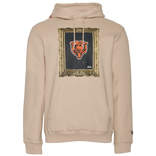 

New Era Mens Chicago Bears New Era Bears Art Pullover Hoodie - Mens Gray/Gold/Navy Size S