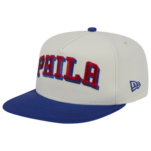 

New Era Mens Philadelphia 76ers New Era 76ers A Frame Satin Snapback - Mens White/Blue Size One Size