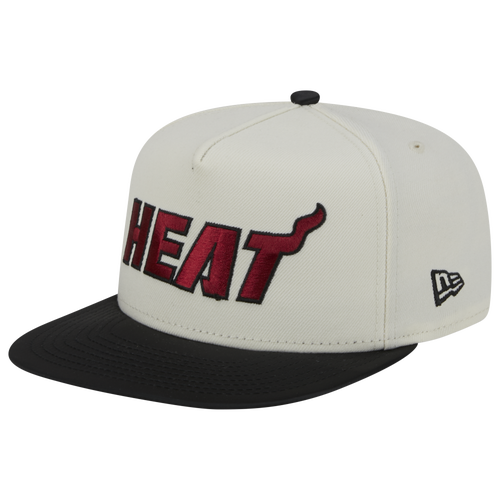 

New Era Mens Miami Heat New Era Heat A Frame Satin Snapback - Mens White/Black Size One Size