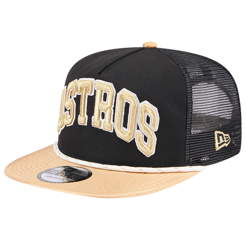 

New Era Mens Houston Astros New Era Astros Golfer Throwback Snapback - Mens Black/Brown Size One Size