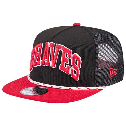 

New Era Mens Atlanta Braves New Era Braves Golfer Throwback Snapback - Mens Black/Brown Size One Size