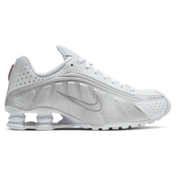 Women's - Nike Shox R4  - White/White/Metallic Silver