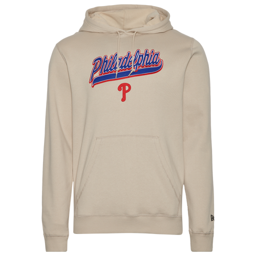 Shop New Era Mens  Phillies Hooded Pullover In Tan/tan