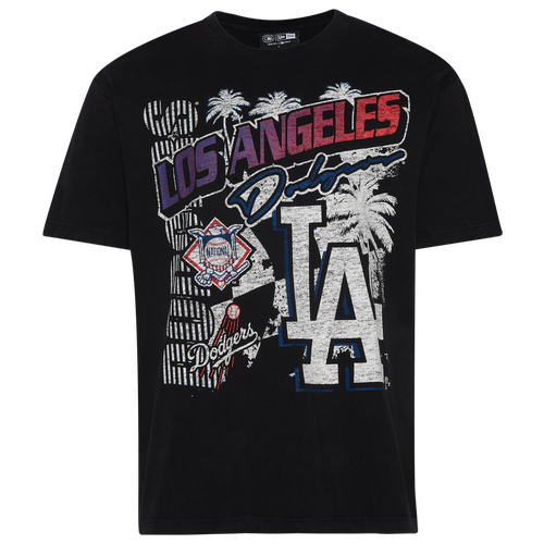 

New Era Mens New Era Dodgers Fitted Short Sleeve T-Shirt - Mens Black/Black Size 3XL