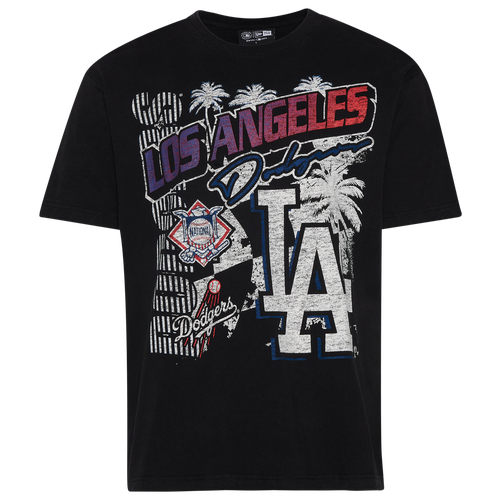 

New Era Mens New Era Dodgers Fitted Short Sleeve T-Shirt - Mens Black/Black Size L