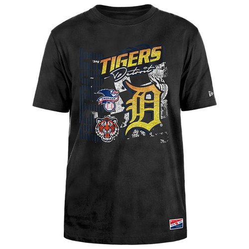 

New Era Mens New Era Tigers Fitted Short Sleeve T-Shirt - Mens Black/Black Size L