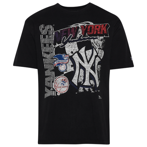 

New Era Mens New Era Yankees Fitted Short Sleeve T-Shirt - Mens Black/Black Size S