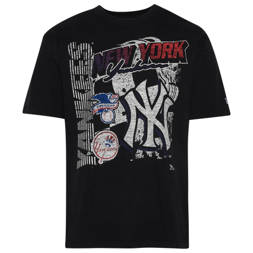 

New Era Mens New Era Yankees Fitted Short Sleeve T-Shirt - Mens Black/Black Size L