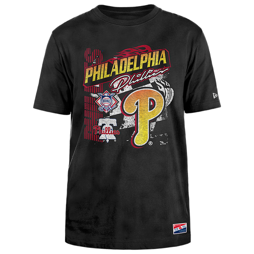 

New Era Mens New Era Phillies Fitted Short Sleeve T-Shirt - Mens Black/Black Size XXL