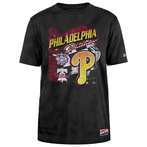 

New Era Mens New Era Phillies Fitted Short Sleeve T-Shirt - Mens Black/Black Size M