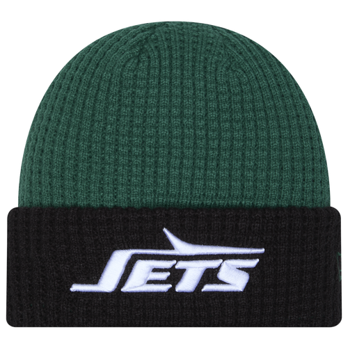 New Era New York Jets  Jets Waffled Knit Hat In Forest Green/white/black