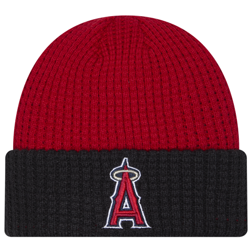 New Era Los Angeles Angels  Angels Waffled Knit Hat In Red/white
