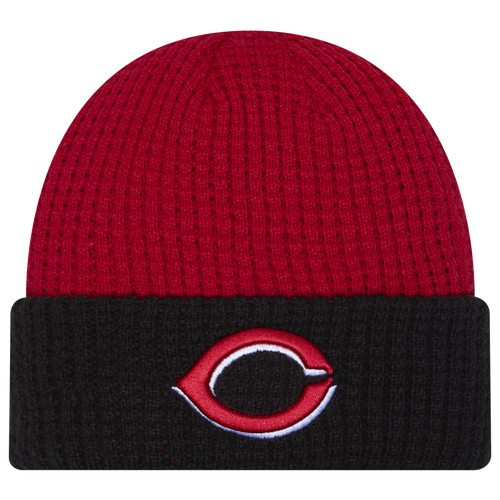 

New Era Cincinnati Reds New Era Reds Waffled Knit Hat - Adult Red/Black Size One Size