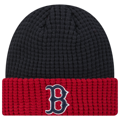 

New Era Boston Red Sox New Era Red Sox Waffled Knit Hat - Adult Navy/Red/White Size One Size