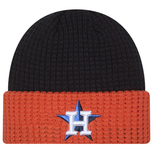 

New Era Houston Astros New Era Astros Waffled Knit Hat - Adult Navy/Orange/White Size One Size