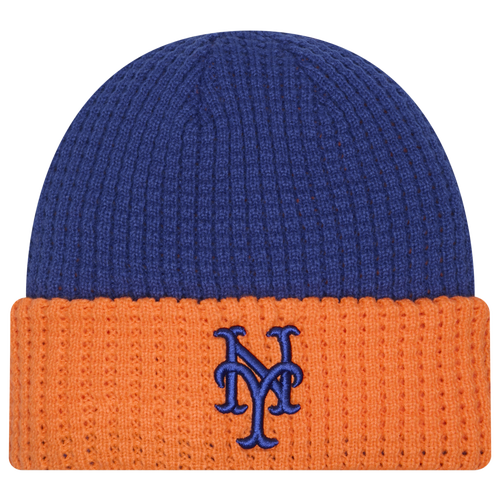 

New Era New York Mets New Era Mets Waffled Knit Hat - Adult White/Blue Size One Size