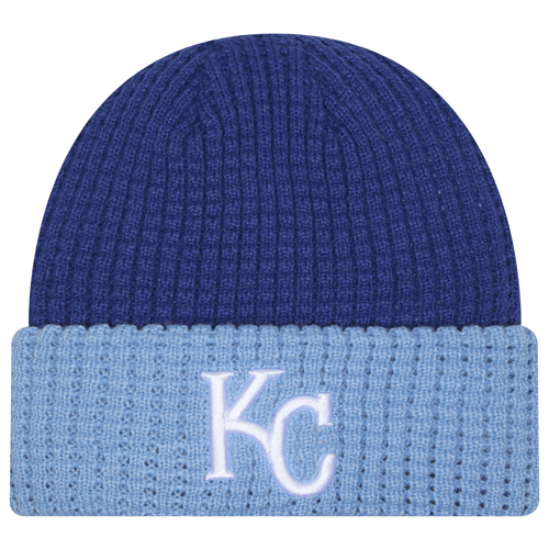 

New Era Kansas City Royals New Era Royals Waffled Knit Hat - Adult Blue/White/Blue Size One Size