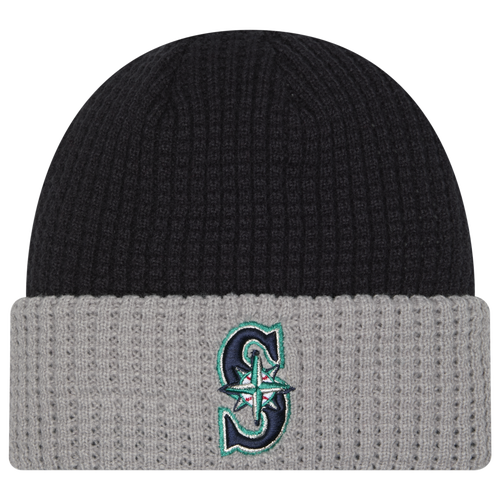 

New Era Seattle Mariners New Era Mariners Waffled Knit Hat - Adult Navy/White Size One Size