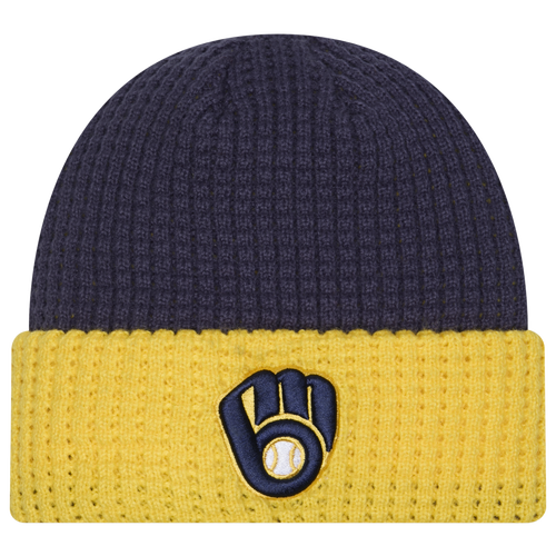 

New Era Milwaukee Brewers New Era Brewers Waffled Knit Hat - Adult Blue/White Size One Size