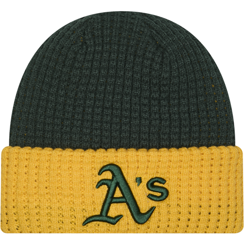 New Era Oakland Athletics  As Waffle Knit Hat In Green/white