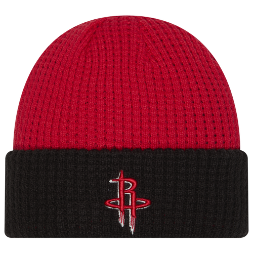 New Era Houston Rockets  Rockets Waffled Knit Hat In Black/red