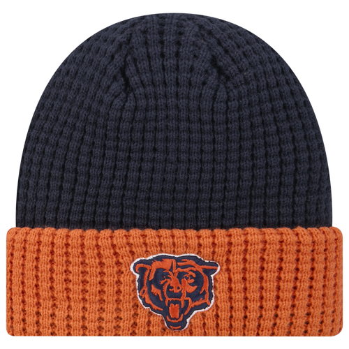 New Era Chicago Bears  Bears Waffled Knit Hat In Navy/orange