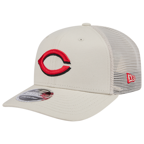 New Era Cincinnati Reds  Reds Perf 970 Adjustable Cap In Khaki/white