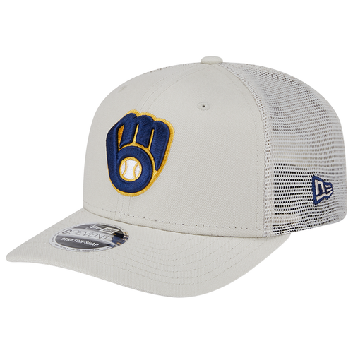 

New Era Milwaukee Brewers New Era Brewers Perf 970 Adjustable Cap - Adult Khaki/White Size One Size